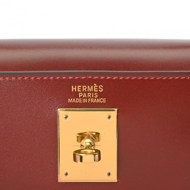 HERMES エルメス ケリー 32 内縫い 2WAY ルージュアッシュ □G刻印(2003年頃) レディース ボックスカーフ ハンドバッグ Aランク 中古 銀蔵