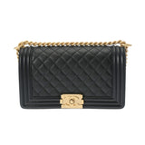 CHANEL シャネル ボーイシャネル チェーンショルダー 25cm ブラック A67086 レディース キャビアスキン ショルダーバッグ Aランク 中古 銀蔵