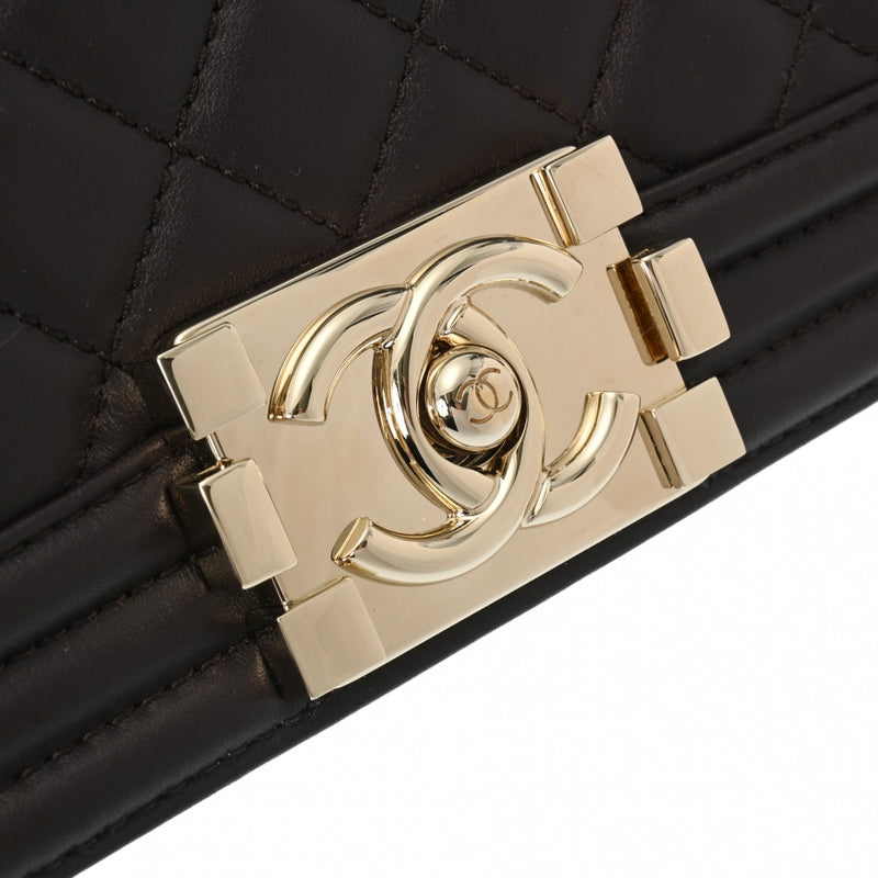 CHANEL シャネル ボーイシャネル チェーンショルダー 25cm 茶 A67086 レディース ラムスキン ショルダーバッグ 新同 中古 銀蔵