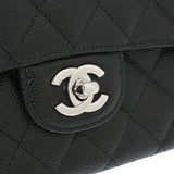 CHANEL シャネル マトラッセ チェーンショルダー Wフラップ 25cm ブラック A01112 レディース キャビアスキン ショルダーバッグ Aランク 中古 銀蔵