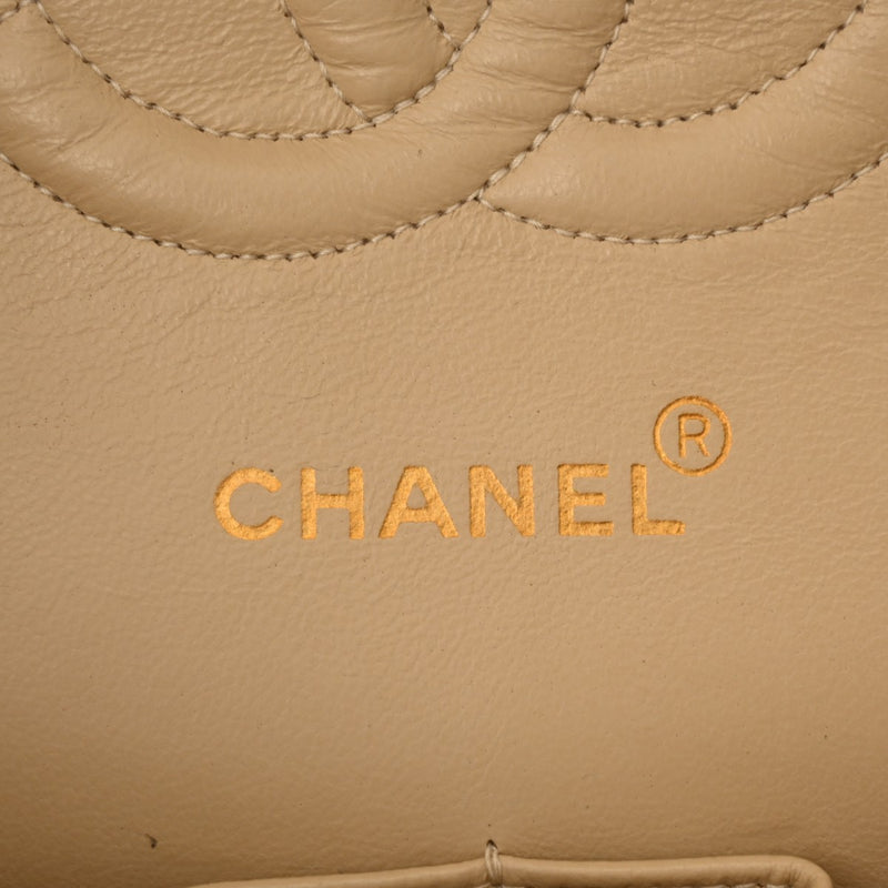 CHANEL シャネル マトラッセ チェーンショルダー 25cm ベージュ A01112 レディース ラムスキン ショルダーバッグ ABランク 中古 銀蔵