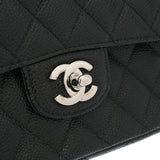 CHANEL シャネル マトラッセ チェーンショルダー Wフラップ 25cm ブラック A01112 レディース キャビアスキン ショルダーバッグ Aランク 中古 銀蔵