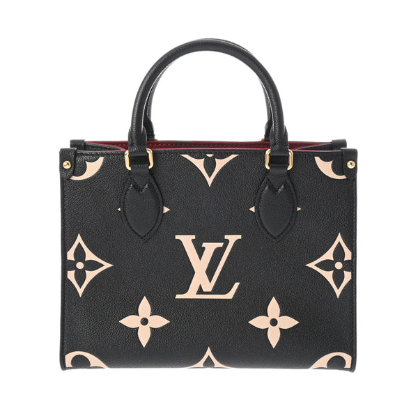 LOUIS VUITTON ルイヴィトン モノグラムアンプラント オンザゴー PM 2WAY 黒/ベージュ M45659 RFIDタグ(ICチップ) レディース レザー ハンドバッグ Aランク 中古 銀蔵