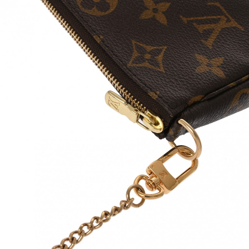 LOUIS VUITTON ルイヴィトン モノグラム ミニ ポシェット アクセソワール ブラウン M58009 レディース モノグラムキャンバス アクセサリーポーチ Aランク 中古 銀蔵