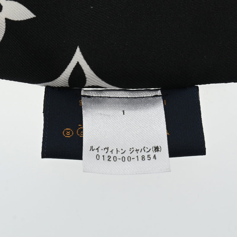 LOUIS VUITTON ルイヴィトン バンドーモノグラム コンフィデンシャル ブラック/ホワイト M78656 レディース シルク100％ スカーフ ABランク 中古 銀蔵