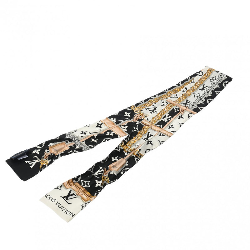 LOUIS VUITTON ルイヴィトン バンドーモノグラム コンフィデンシャル ブラック/ホワイト M78656 レディース シルク100％ スカーフ ABランク 中古 銀蔵