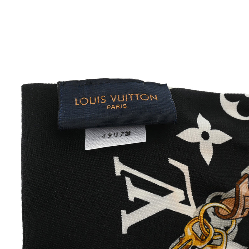 LOUIS VUITTON ルイヴィトン バンドーモノグラム コンフィデンシャル ブラック/ホワイト M78656 レディース シルク100％ スカーフ ABランク 中古 銀蔵