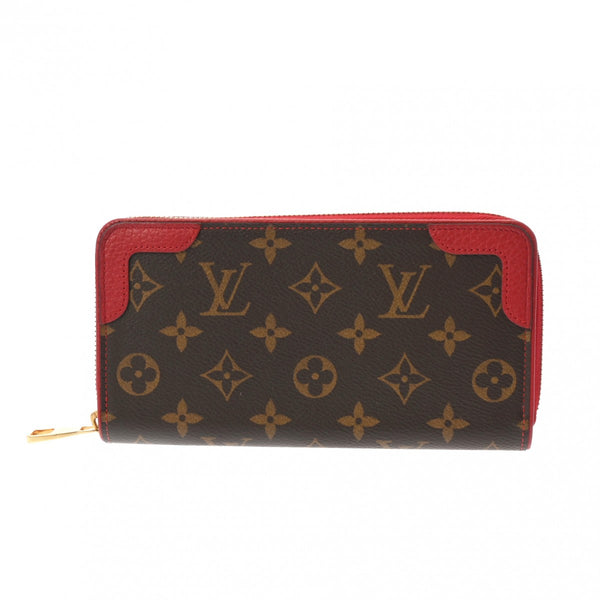 LOUIS VUITTON ルイヴィトン モノグラム ジッピーウォレット レティーロ  スリーズ(赤) M61854 レディース モノグラムキャンバス 長財布 Aランク 中古 銀蔵