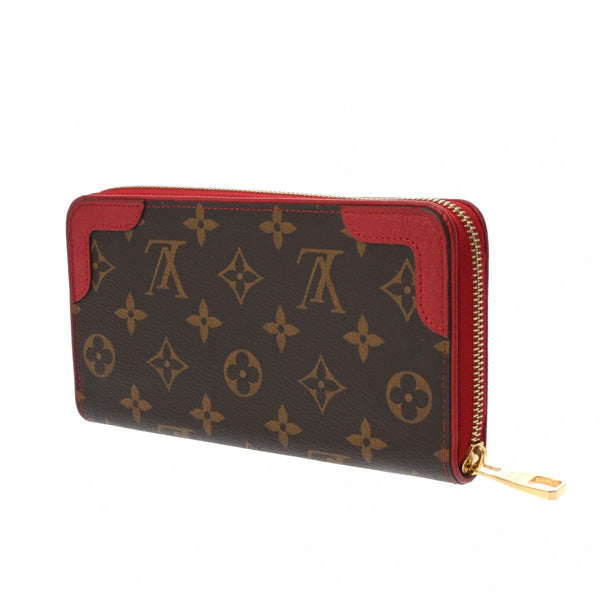 LOUIS VUITTON ルイヴィトン モノグラム ジッピーウォレット レティーロ  スリーズ(赤) M61854 レディース モノグラムキャンバス 長財布 Aランク 中古 銀蔵