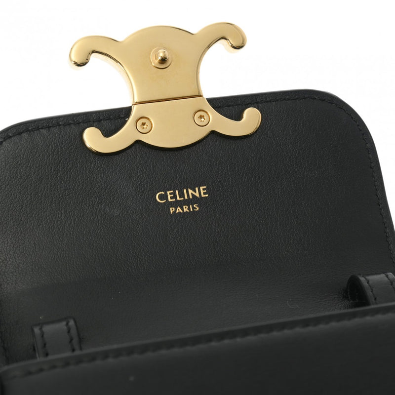 CELINE セリーヌ ミニ クロード  ブラック 101513DPV.38NO レディース シャイニーカーフ ショルダーバッグ Aランク 中古 銀蔵