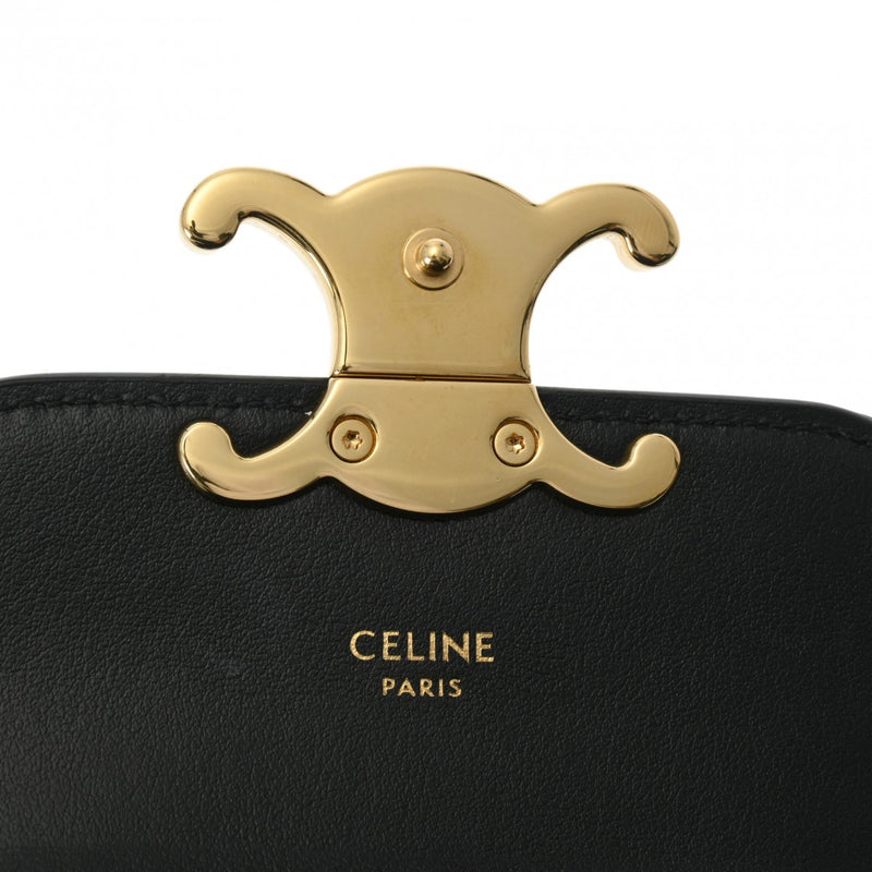 CELINE セリーヌ ミニ クロード  ブラック 101513DPV.38NO レディース シャイニーカーフ ショルダーバッグ Aランク 中古 銀蔵