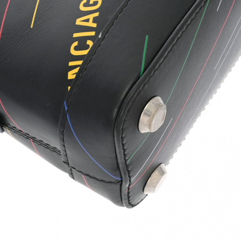 BALENCIAGA バレンシアガ ヴィル トップハンドルバッグ XXS 2WAY ブラック/マルチカラー 550646 レディース レザー ハンドバッグ Aランク 中古 銀蔵