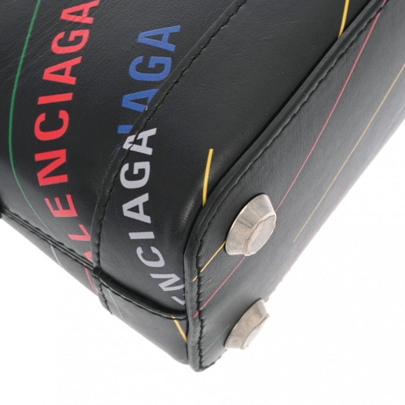 BALENCIAGA バレンシアガ ヴィル トップハンドルバッグ XXS 2WAY ブラック/マルチカラー 550646 レディース レザー ハンドバッグ Aランク 中古 銀蔵