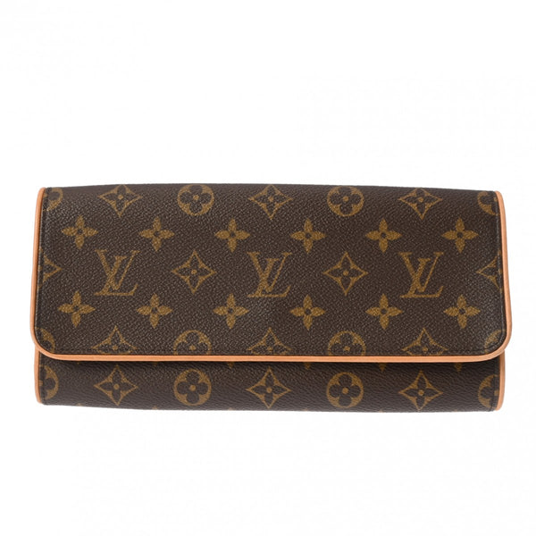 LOUIS VUITTON ルイヴィトン モノグラム ポシェットツイン GM ブラウン レディース モノグラムキャンバス ショルダーバッグ ABランク 中古 銀蔵