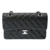 CHANEL シャネル マトラッセ チェーンショルダー 23cm Wフラップ ブラック A01113 レディース キャビアスキン ショルダーバッグ Aランク 中古 銀蔵