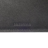 BALENCIAGA バレンシアガ ロゴグラム バイフォールド ウォレット ブラック/グレー 594549 レディース カーフ 二つ折り財布 新同 中古 銀蔵