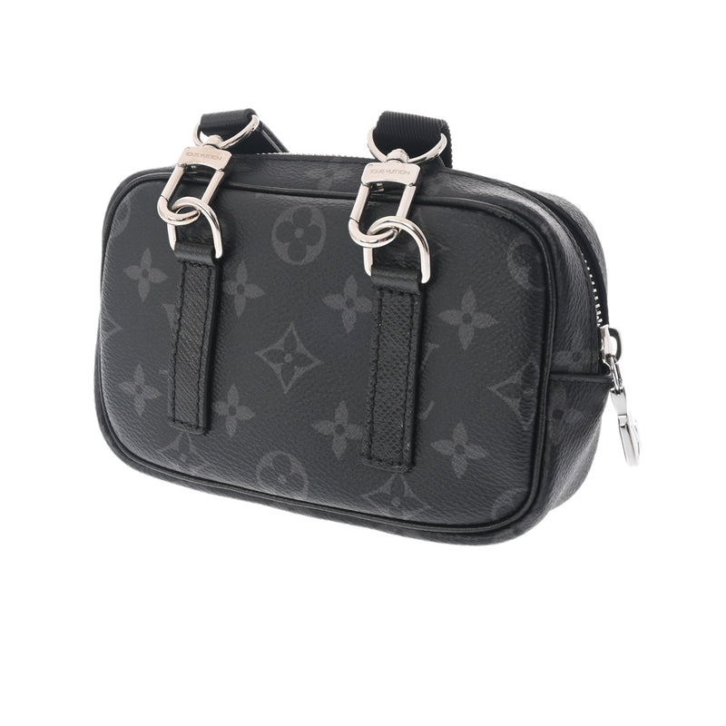 LOUIS VUITTON ルイヴィトン タイガ タイガラマ アウトドアポシェット ノワール M30755 メンズ モノグラムエクリプス レザー ショルダーバッグ Aランク 中古 銀蔵