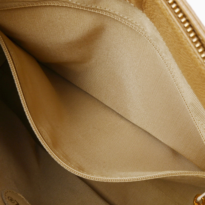 CHANEL シャネル ベージュ レディース キャビアスキン ハンドバッグ Bランク 中古 銀蔵