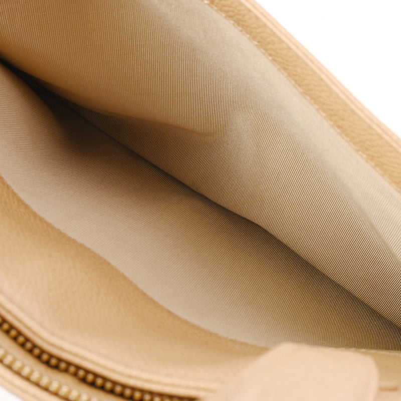 CHANEL シャネル ベージュ レディース キャビアスキン ハンドバッグ Bランク 中古 銀蔵