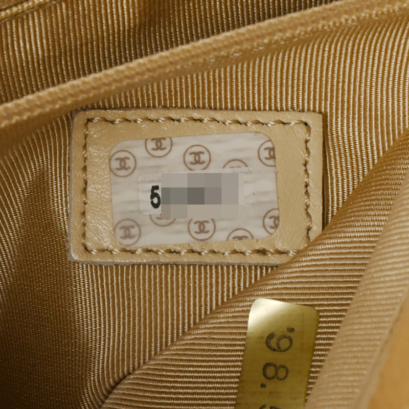 CHANEL シャネル ベージュ レディース キャビアスキン ハンドバッグ Bランク 中古 銀蔵