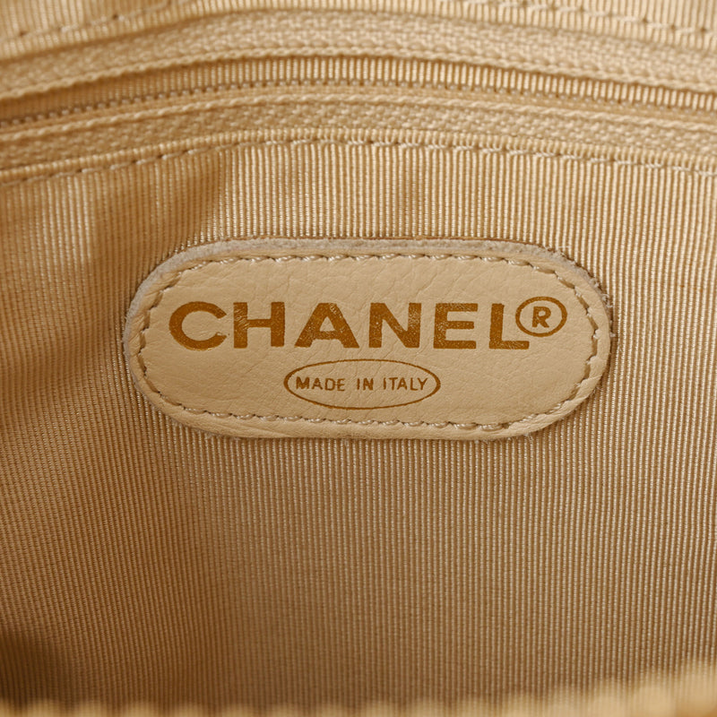 CHANEL シャネル ベージュ レディース キャビアスキン ハンドバッグ Bランク 中古 銀蔵