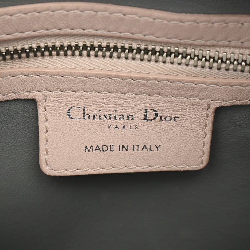 CHRISTIAN DIOR クリスチャンディオール LADY DIOR ミディアムバッグ イエロー/グレー/ピンク レディース ラムスキン ショルダーバッグ ABランク 中古 銀蔵