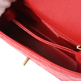 CHANEL シャネル トップハンドル XS 2WAY レッド A92990 レディース キャビアスキン ハンドバッグ ABランク 中古 銀蔵