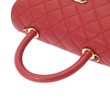 CHANEL シャネル トップハンドル XS 2WAY レッド A92990 レディース キャビアスキン ハンドバッグ ABランク 中古 銀蔵