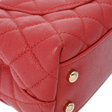 CHANEL シャネル トップハンドル XS 2WAY レッド A92990 レディース キャビアスキン ハンドバッグ ABランク 中古 銀蔵