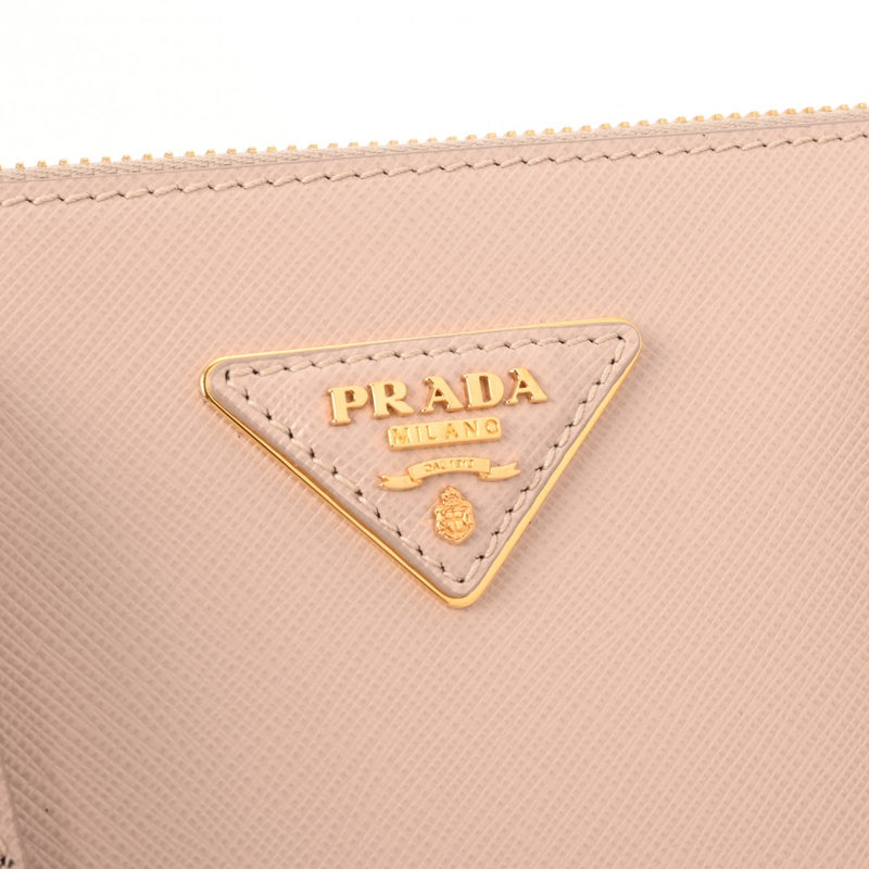 PRADA プラダ ガレリア ピンク/ベージュ ゴールド金具 1BA863 レディース サフィアーノ ハンドバッグ Aランク 中古 銀蔵