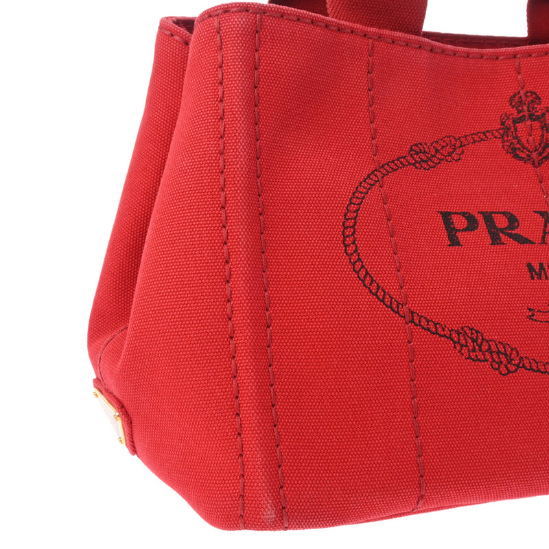 PRADA プラダ カナパトート ミニ レッド 1BG439 レディース デニム ハンドバッグ ABランク 中古 銀蔵