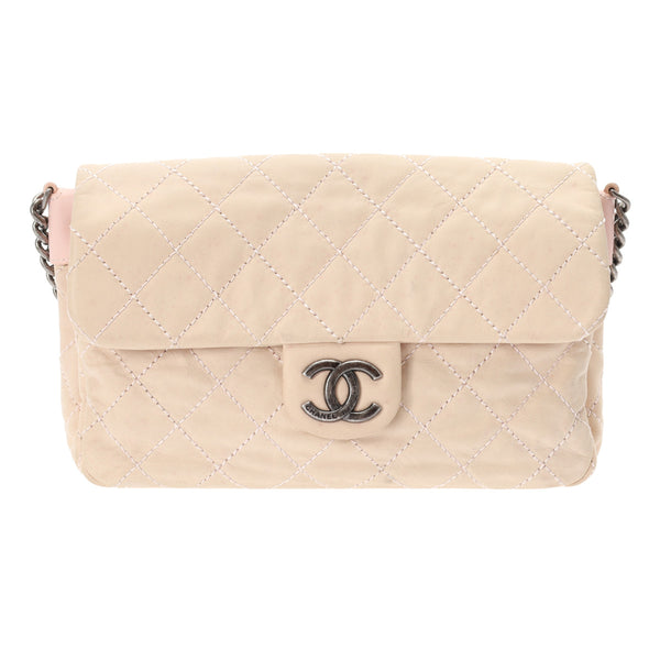 CHANEL シャネル マトラッセ チェーンショルダー  ピンク レディース カーフ ショルダーバッグ Bランク 中古 銀蔵