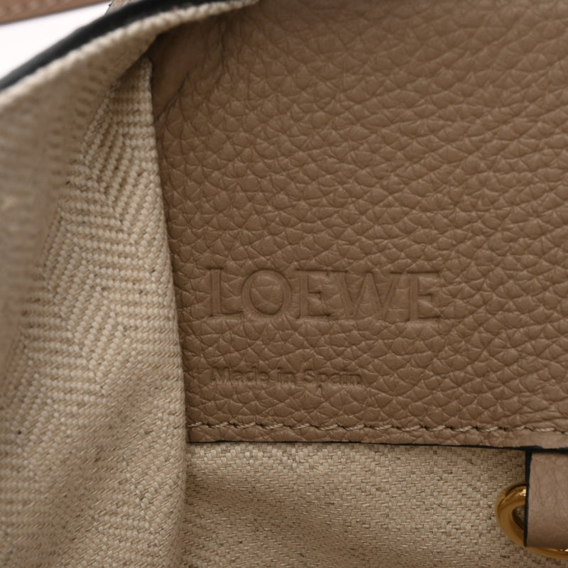 LOEWE ロエベ コンパクト ハンモックバッグ サンド A538H13X03 レディース ソフトグレインカーフ ショルダーバッグ 新同 中古 銀蔵