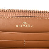 DELVAUX デルヴォー ラウンドファスナー財布 Dロゴ ベージュ レディース レザー 長財布 ABランク 中古 銀蔵