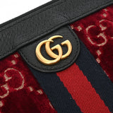 GUCCI グッチ シェリーライン ボルドー/ブラック 575371 レディース ベロア クラッチバッグ Bランク 中古 銀蔵