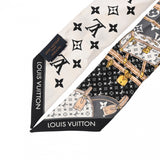 LOUIS VUITTON ルイヴィトン バンドー BB レッツゴー ブラック/ホワイト M76442 レディース シルク100％ スカーフ ABランク 中古 銀蔵