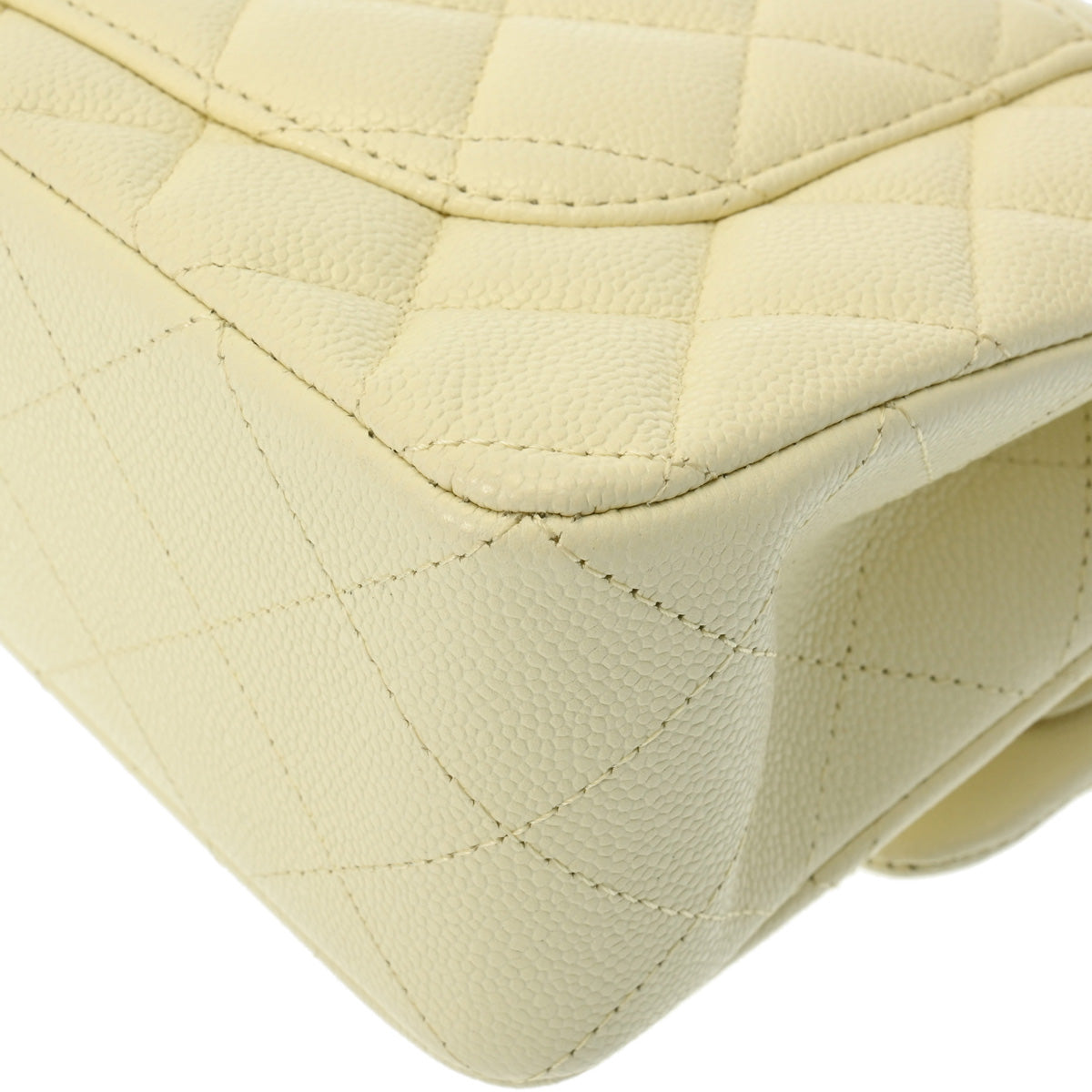 シャネル チェーンショルダー 23cm Wフラップ 42976 ライトイエロー系