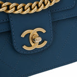 CHANEL シャネル マトラッセ チェーンショルダー ブルー レディース カーフ ショルダーバッグ Aランク 中古 銀蔵