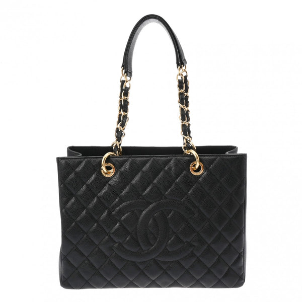 CHANEL シャネル マトラッセ GST グランドショッピングトート 黒 A50995 レディース キャビアスキン トートバッグ ABランク 中古 銀蔵