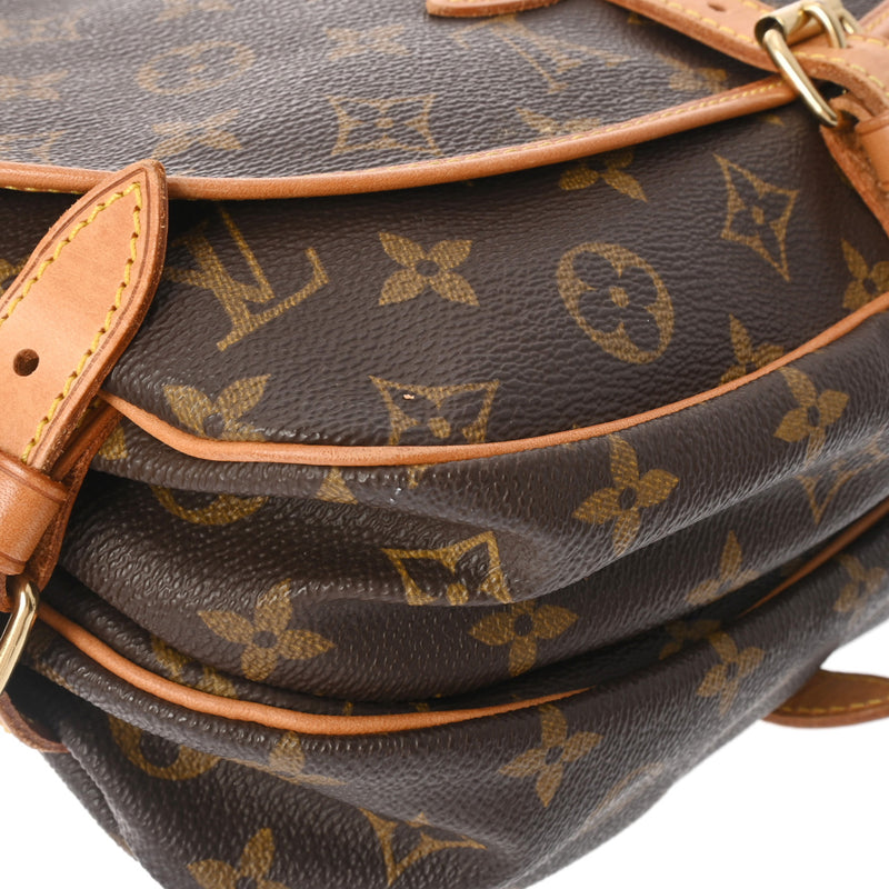 LOUIS VUITTON ルイヴィトン モノグラム ソミュール 30 ブラウン M42256 レディース モノグラムキャンバス ショルダーバッグ Bランク 中古 銀蔵