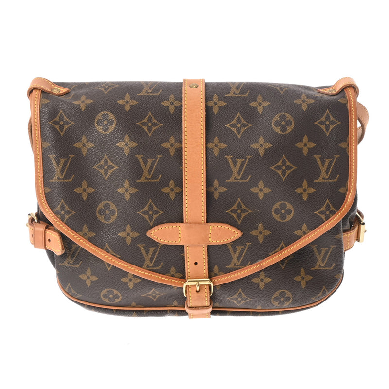 LOUIS VUITTON ルイヴィトン モノグラム ソミュール 30 ブラウン M42256 レディース モノグラムキャンバス ショルダーバッグ Bランク 中古 銀蔵