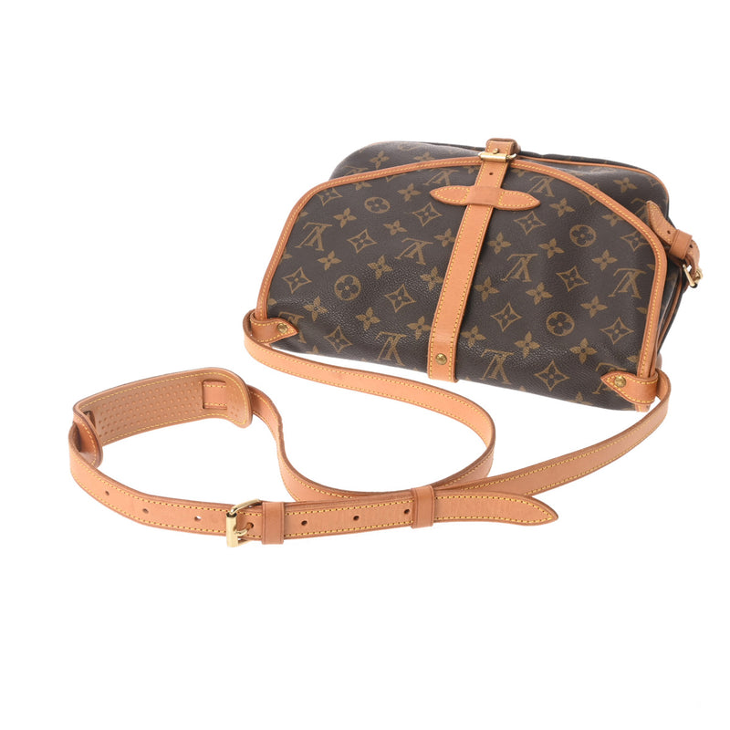 LOUIS VUITTON ルイヴィトン モノグラム ソミュール 30 ブラウン M42256 レディース モノグラムキャンバス ショルダーバッグ Bランク 中古 銀蔵