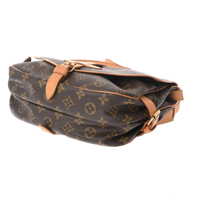 LOUIS VUITTON ルイヴィトン モノグラム ソミュール 30 ブラウン M42256 レディース モノグラムキャンバス ショルダーバッグ Bランク 中古 銀蔵