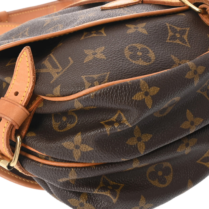 LOUIS VUITTON ルイヴィトン モノグラム ソミュール 30 ブラウン M42256 レディース モノグラムキャンバス ショルダーバッグ Bランク 中古 銀蔵