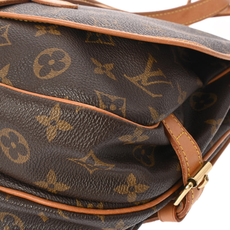 LOUIS VUITTON ルイヴィトン モノグラム ソミュール 30 ブラウン M42256 レディース モノグラムキャンバス ショルダーバッグ Bランク 中古 銀蔵