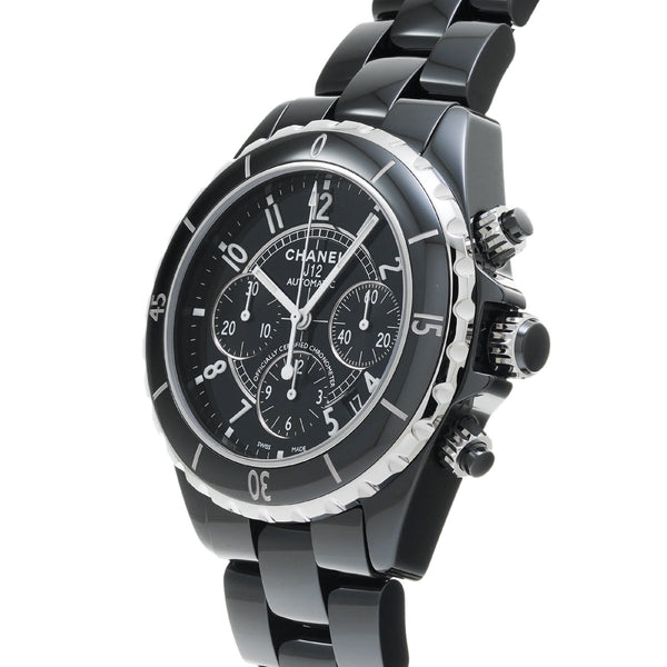 シャネル J12 クロノ 41mm H0940 ブラックラッカー メンズ 腕時計 自動巻き 中古 銀蔵
