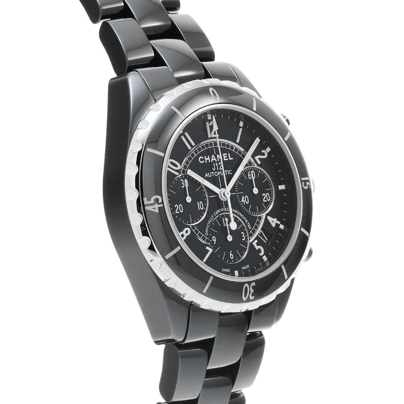 シャネル J12 クロノ 41mm H0940 ブラックラッカー メンズ 腕時計 自動巻き 中古 銀蔵