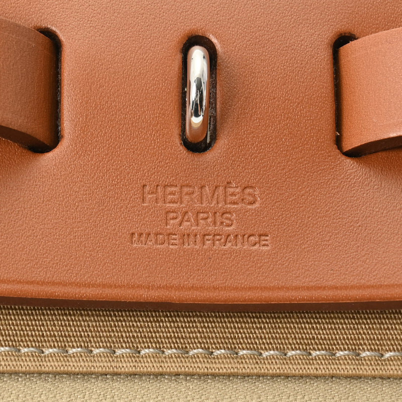 HERMES エルメス エールバッグ ジップ 31 2WAY ベージュ/ゴールド C刻印(2018年頃) レディース トワルオフィシエ/ヴァッシュハンター ハンドバッグ Aランク 中古 銀蔵