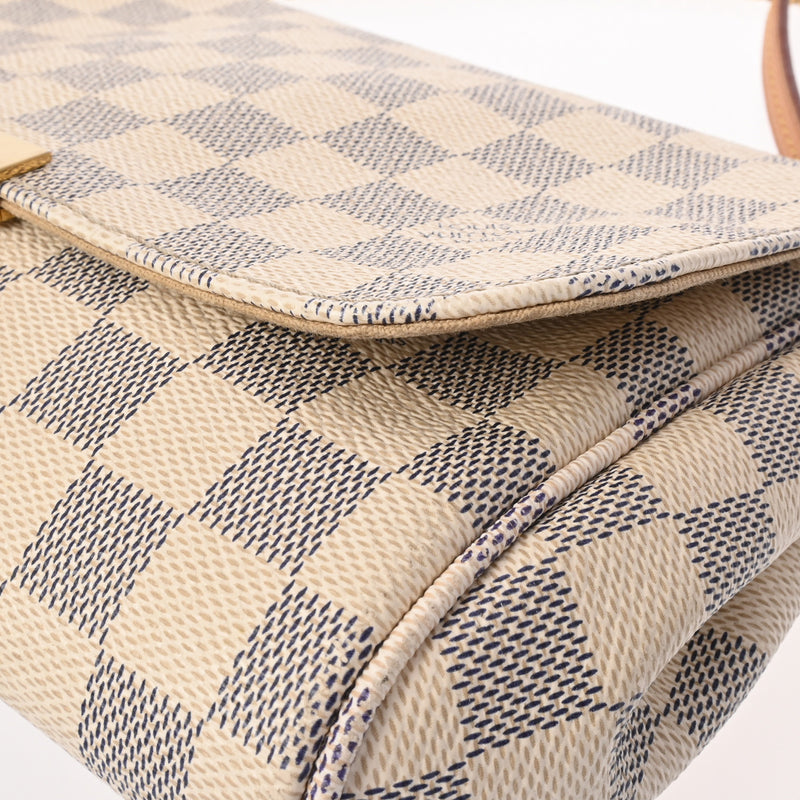 LOUIS VUITTON ルイヴィトン ダミエアズール フェイボリットMM 2WAY 白 N41275 レディース ダミエアズールキャンバス ショルダーバッグ Bランク 中古 銀蔵