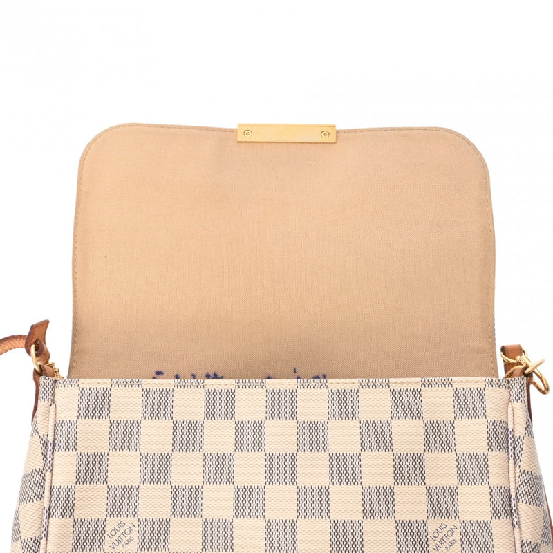 LOUIS VUITTON ルイヴィトン ダミエアズール フェイボリットMM 2WAY 白 N41275 レディース ダミエアズールキャンバス ショルダーバッグ Bランク 中古 銀蔵